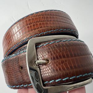 Roger Ximenez Antas Genuine Italian Calf Blue Stitch Brass Buckle 36